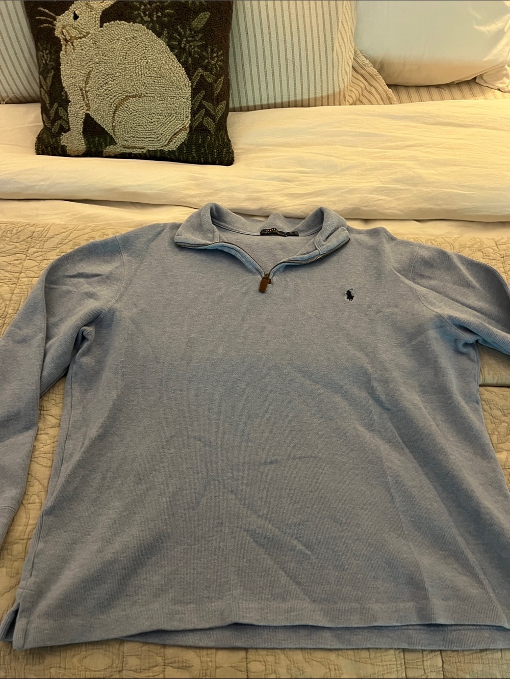 Polo Ralph Lauren Light Blue Quarter-Zip Sweater